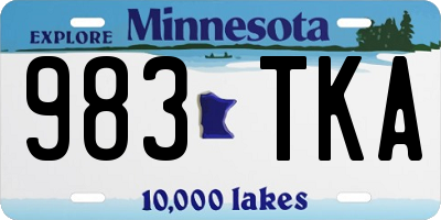 MN license plate 983TKA