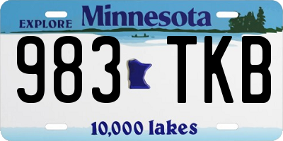 MN license plate 983TKB