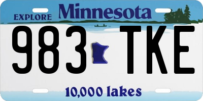 MN license plate 983TKE