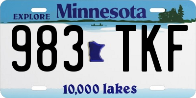 MN license plate 983TKF