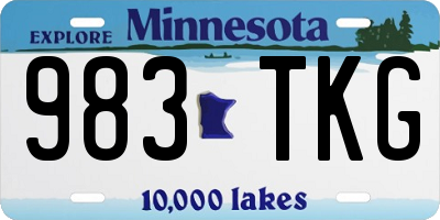 MN license plate 983TKG