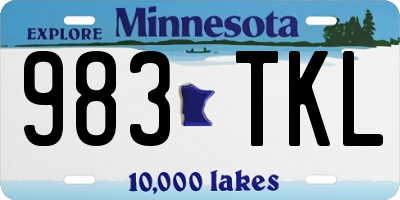 MN license plate 983TKL