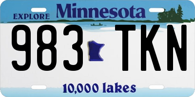MN license plate 983TKN