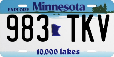 MN license plate 983TKV