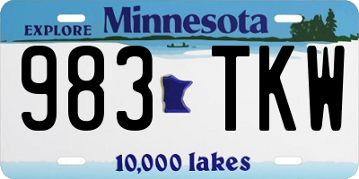 MN license plate 983TKW