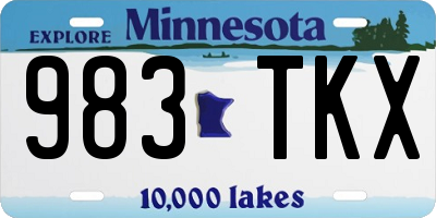 MN license plate 983TKX