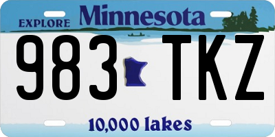 MN license plate 983TKZ