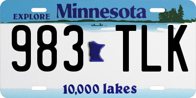 MN license plate 983TLK