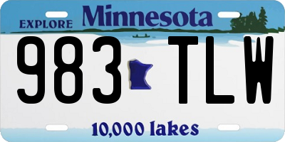 MN license plate 983TLW