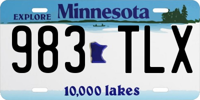 MN license plate 983TLX
