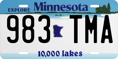 MN license plate 983TMA