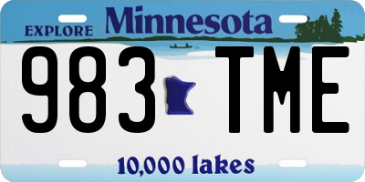 MN license plate 983TME