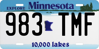 MN license plate 983TMF