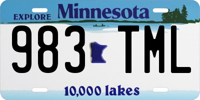 MN license plate 983TML