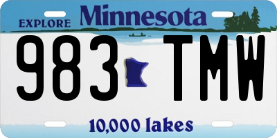 MN license plate 983TMW