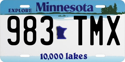 MN license plate 983TMX