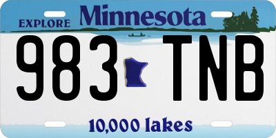 MN license plate 983TNB