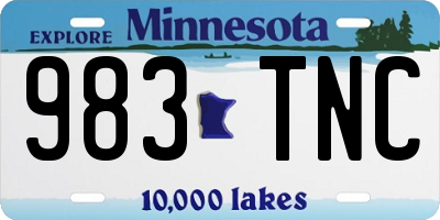 MN license plate 983TNC