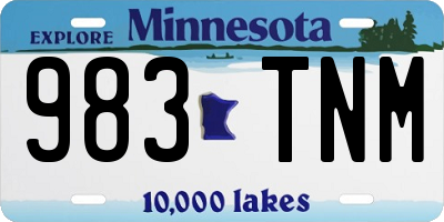 MN license plate 983TNM