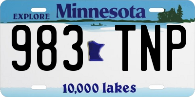 MN license plate 983TNP