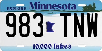 MN license plate 983TNW