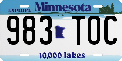 MN license plate 983TOC