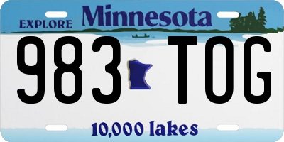 MN license plate 983TOG
