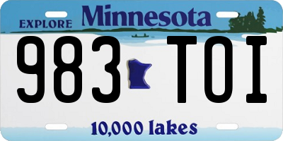 MN license plate 983TOI