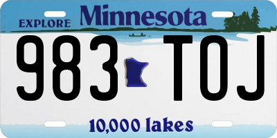 MN license plate 983TOJ