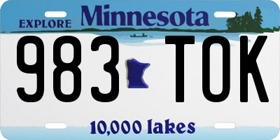 MN license plate 983TOK