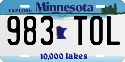MN license plate 983TOL