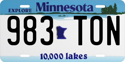 MN license plate 983TON