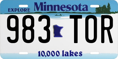 MN license plate 983TOR