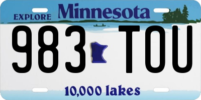 MN license plate 983TOU