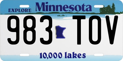 MN license plate 983TOV