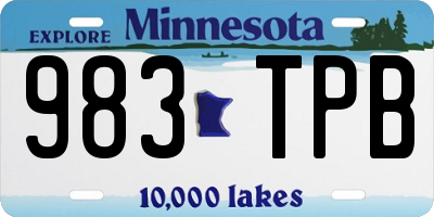 MN license plate 983TPB
