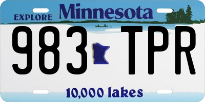 MN license plate 983TPR