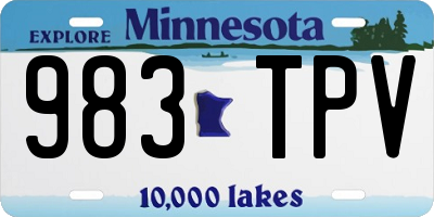 MN license plate 983TPV