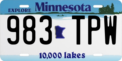 MN license plate 983TPW