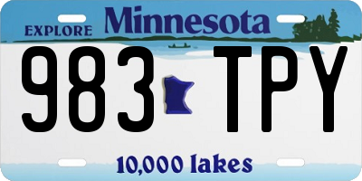 MN license plate 983TPY