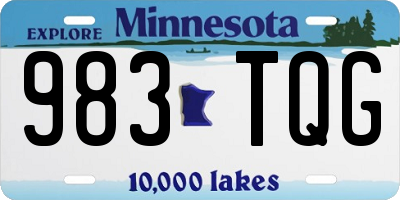 MN license plate 983TQG