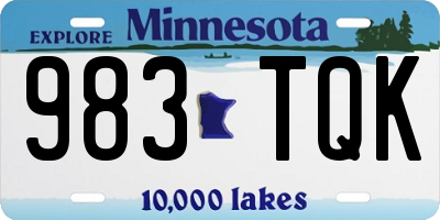 MN license plate 983TQK