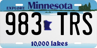MN license plate 983TRS