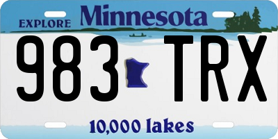 MN license plate 983TRX