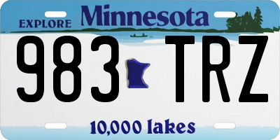 MN license plate 983TRZ