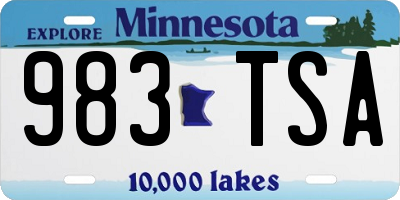 MN license plate 983TSA
