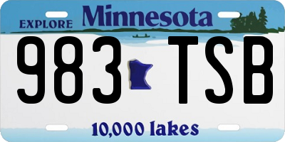 MN license plate 983TSB