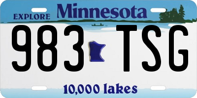 MN license plate 983TSG