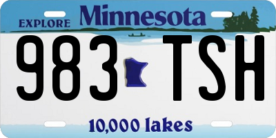 MN license plate 983TSH