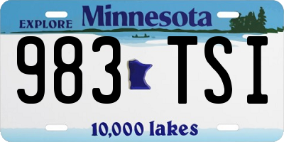 MN license plate 983TSI